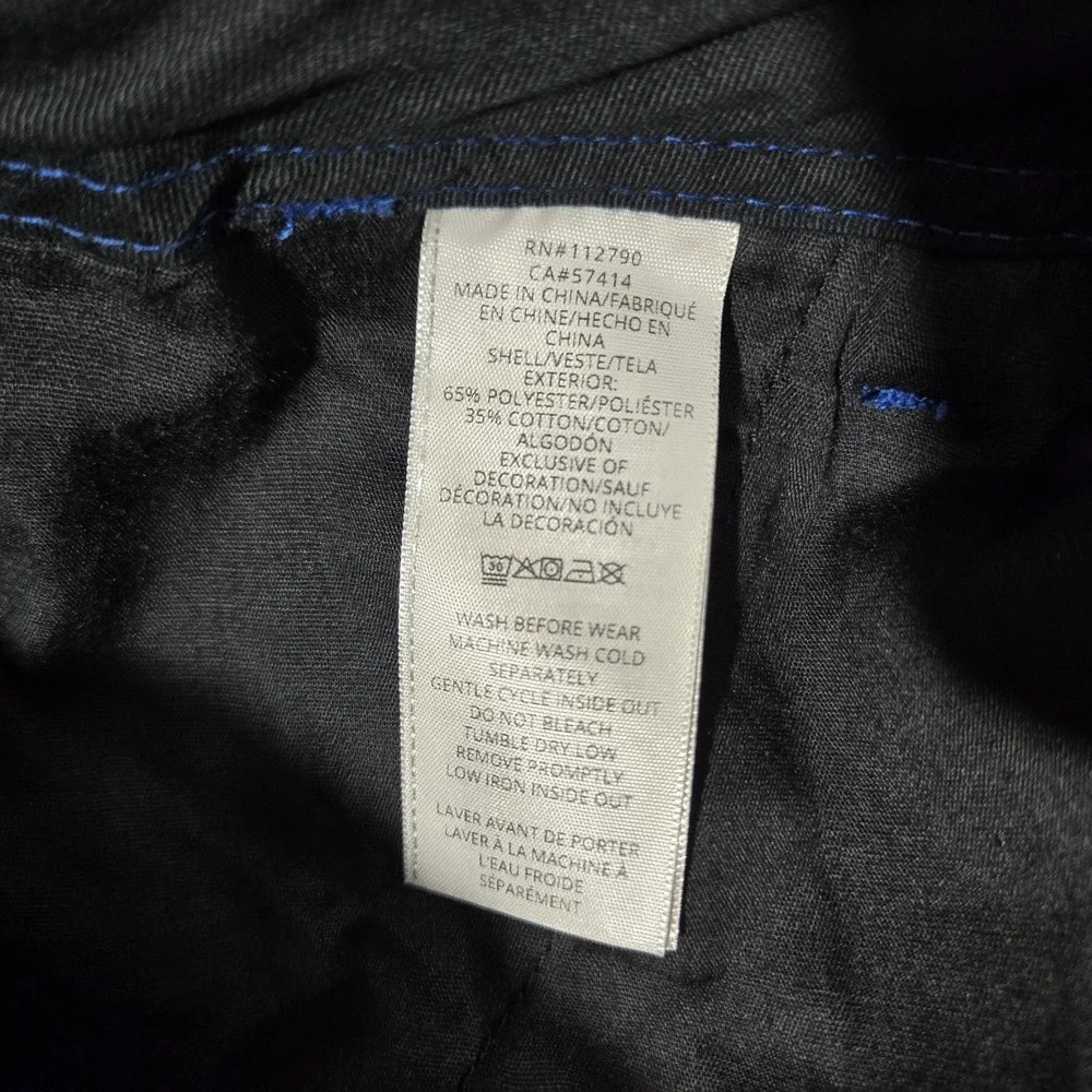 True Religion Mens 34x31 Cargo Pants Jet Black Pacific Blue Contrast Stitch $164